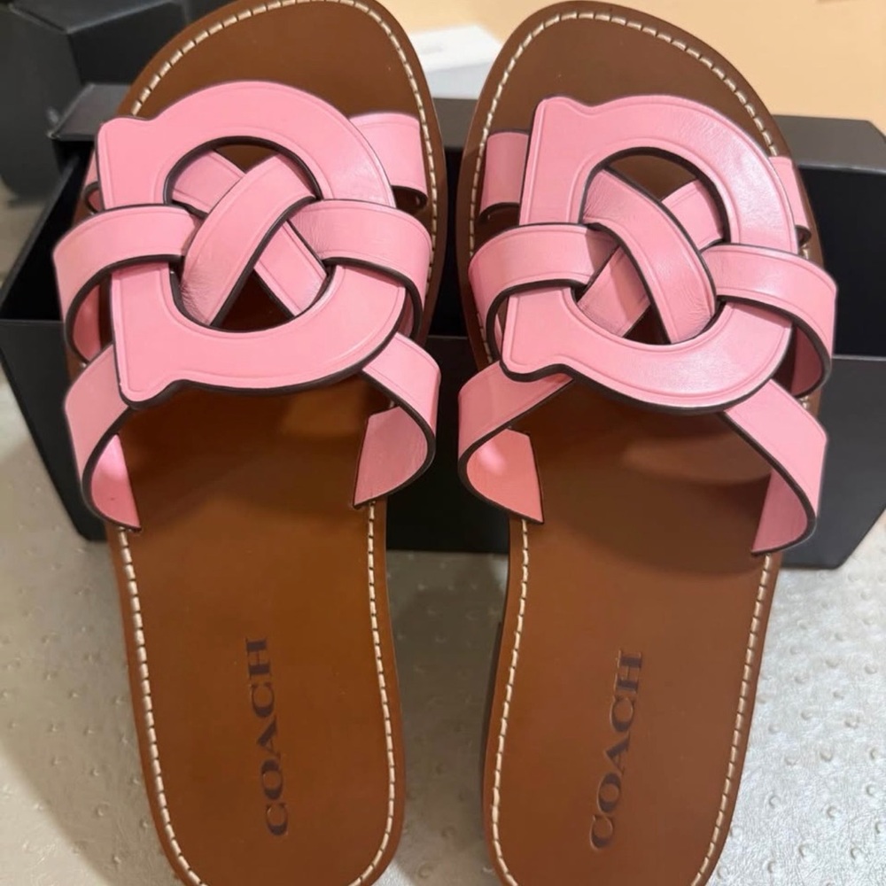 Coach Pink Interwoven Sandals